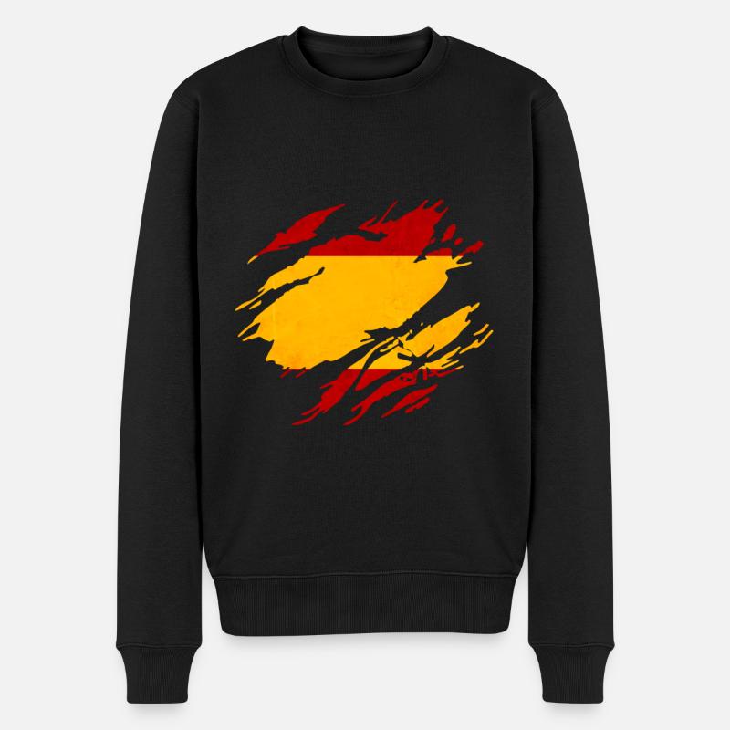 Spanien Flagge - Männer Premium Bio Pullover - Schwarz