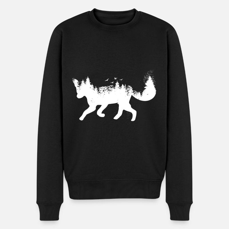 Fuchs - Männer Premium Bio Pullover - Schwarz