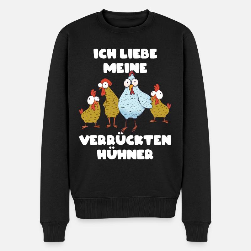 Hühner Huhn Hühnerstall Landwirt - Männer Premium Bio Pullover - Schwarz