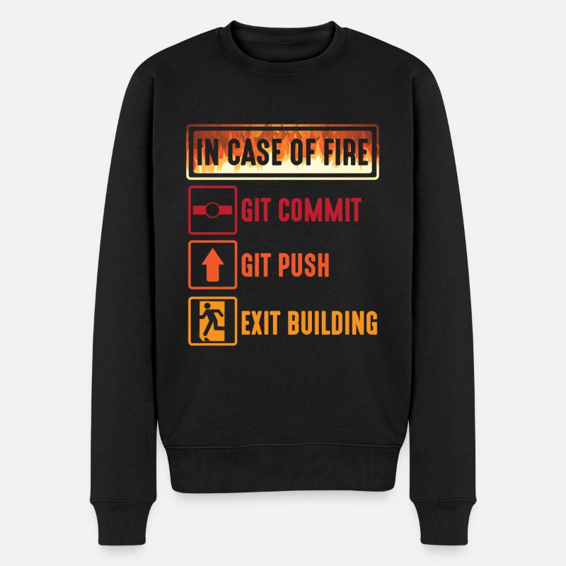 Git commit git push Programmierer IT Informatiker - Männer Premium Bio Pullover - Schwarz