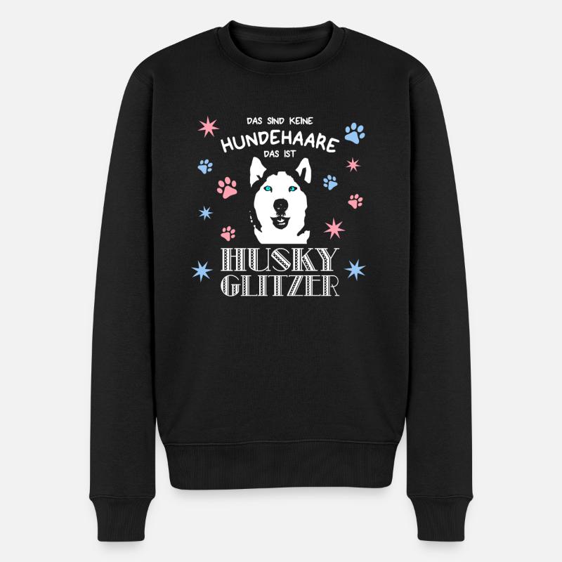 Das sind keine Hundehaare, das ist Husky Glitzer - Männer Premium Bio Pullover - Schwarz