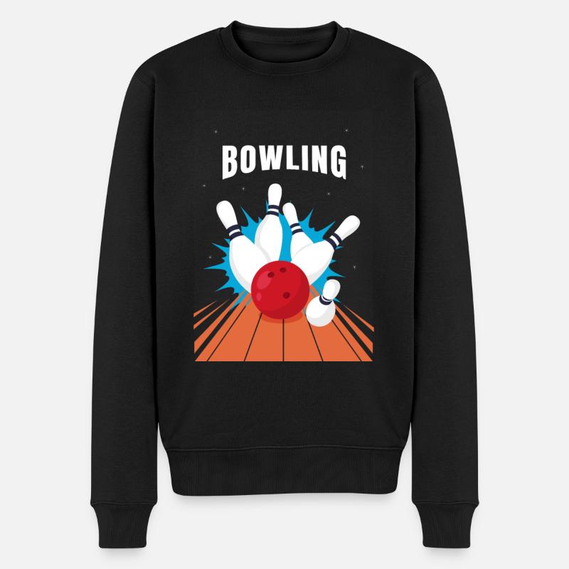 Bowling - Männer Premium Bio Pullover - Schwarz