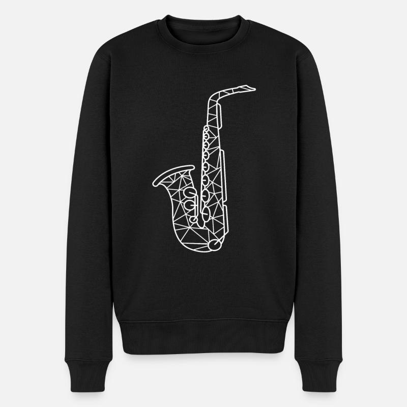 Saxophon Saxophonist - Männer Premium Bio Pullover - Schwarz