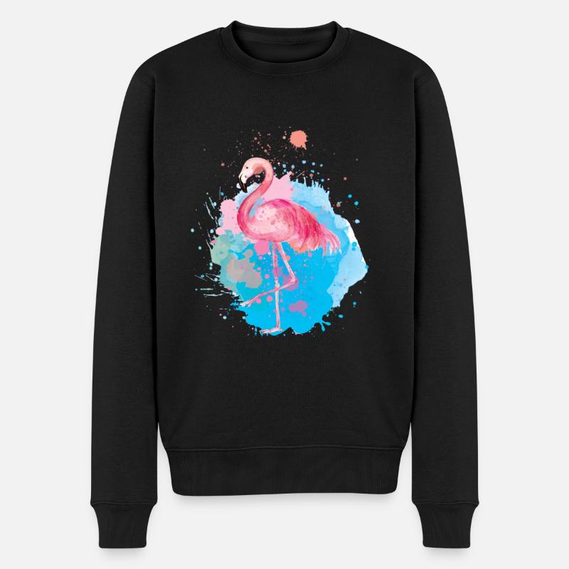 Flamant rose rose - Pull Premium bio Homme - noir