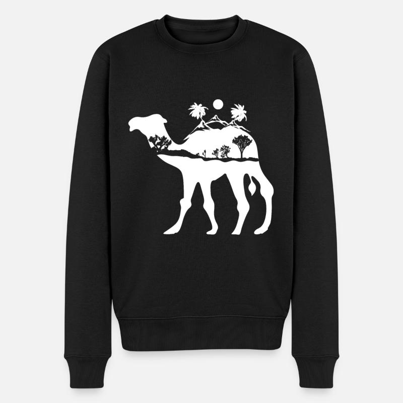 Kamel - Männer Premium Bio Pullover - Schwarz