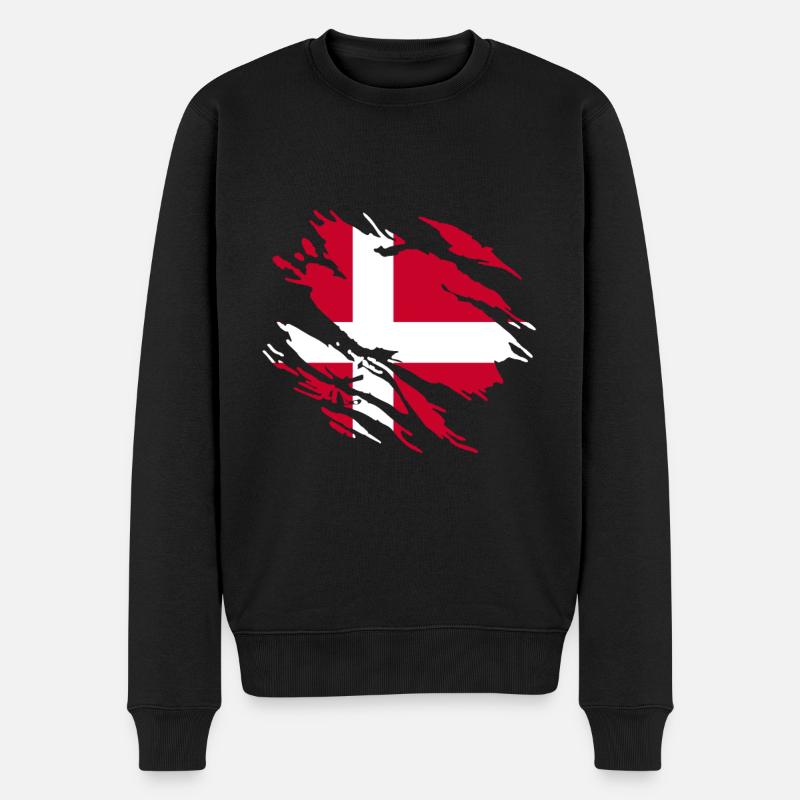 Danemark Drapeau - Pull Premium bio Homme - noir