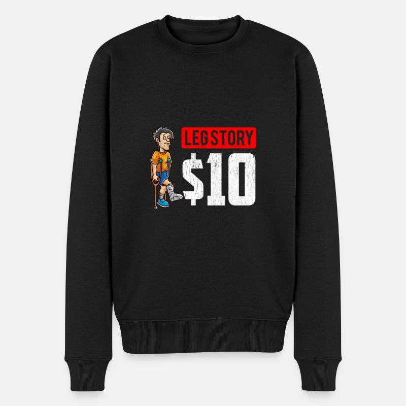 Histoire de la jambe cassée - Pull Premium bio Homme - noir