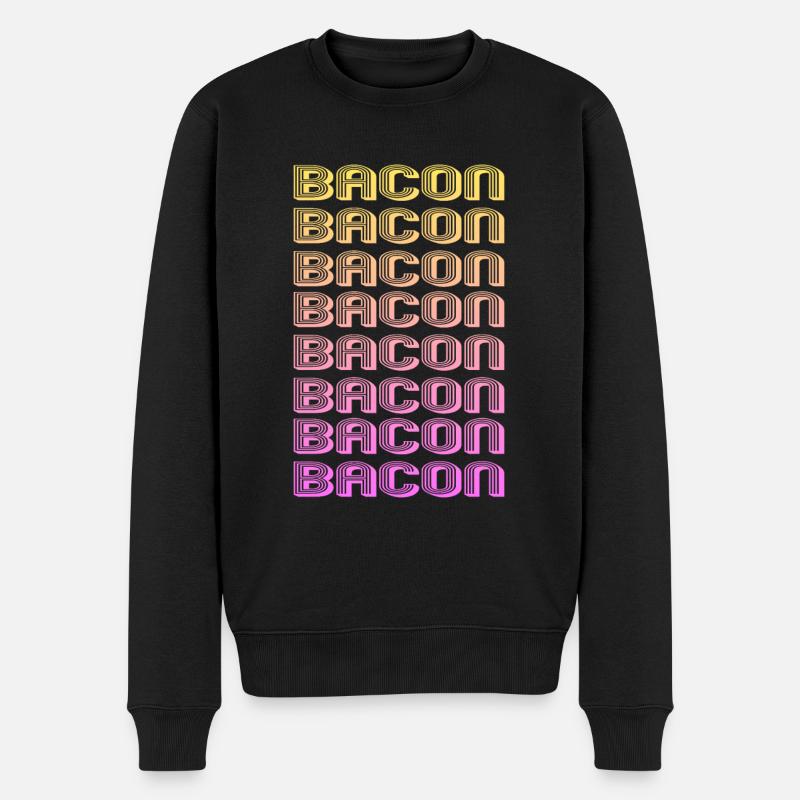 Bacon Bacon Bacon Bacon Bacon Bacon Bacon Bacon - Männer Premium Bio Pullover - Schwarz