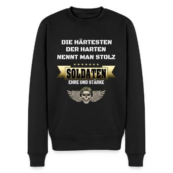 Soldat Soldaten Armee Bundeswehr Army Ehre Stärke - Männer Premium Bio Pullover - Schwarz - Vorne - Nico (187cm)