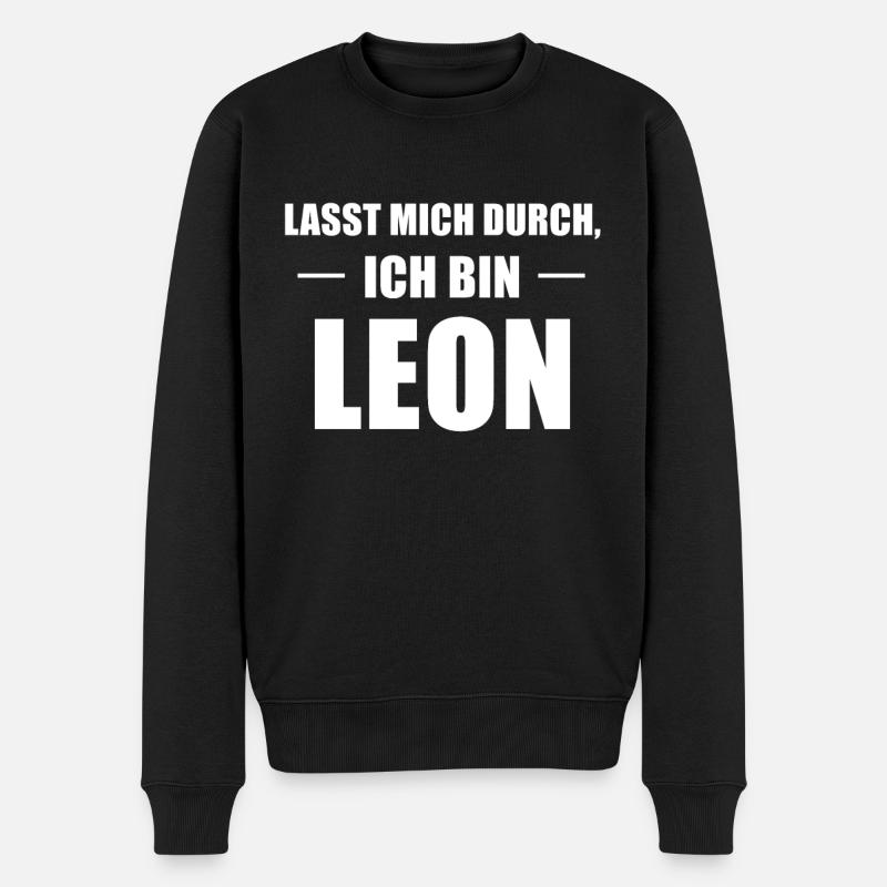 Leon Name Spruch Geschenk - Männer Premium Bio Pullover - Schwarz