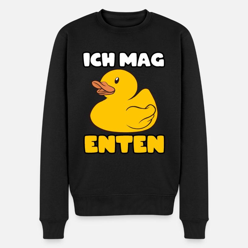 Ente Gelb Enten - Männer Premium Bio Pullover - Schwarz