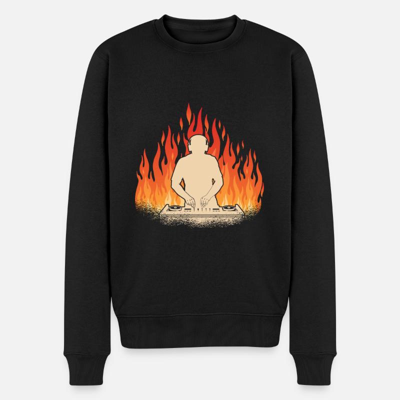 DJ retro auflegen party Geschenk Festival - Männer Premium Bio Pullover - Schwarz