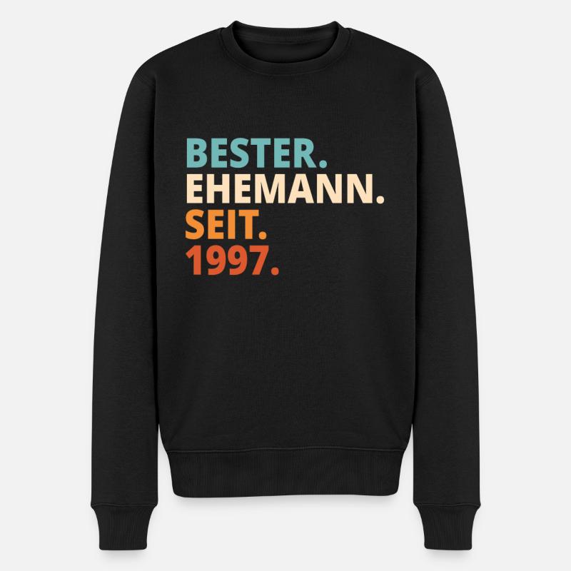 Bester Ehemann Seit 1997 24 Jahre 24. Hochzeitstag - Männer Premium Bio Pullover - Schwarz
