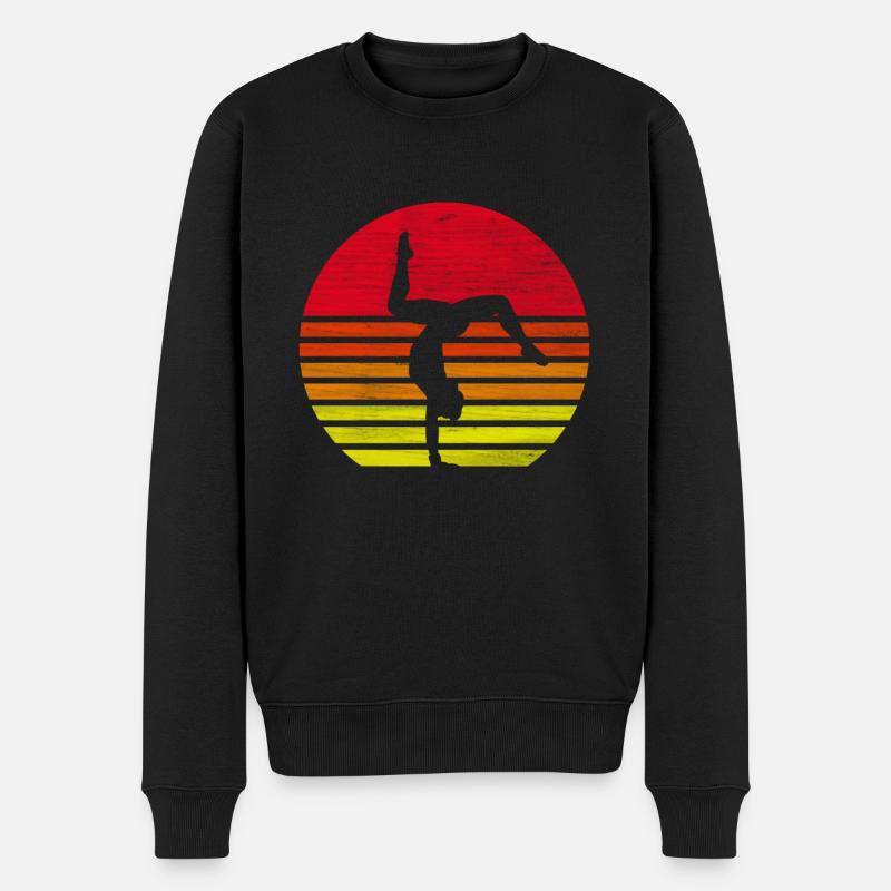 Gymnastik Turnen Turnerin Handstand Silhouette - Männer Premium Bio Pullover - Schwarz