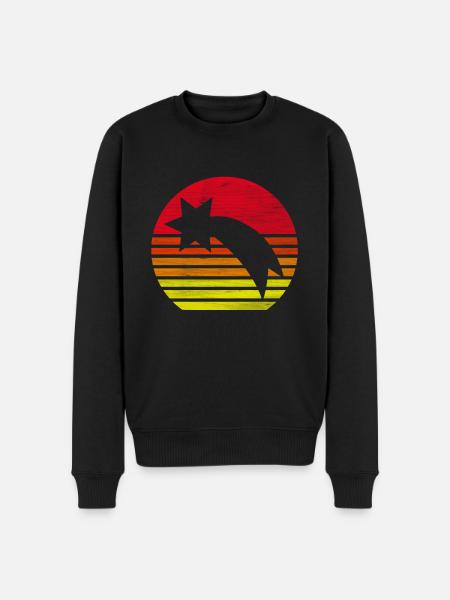 Retro Shooting Star Silhouette Gift - Men's Premium Organic Jumper - black