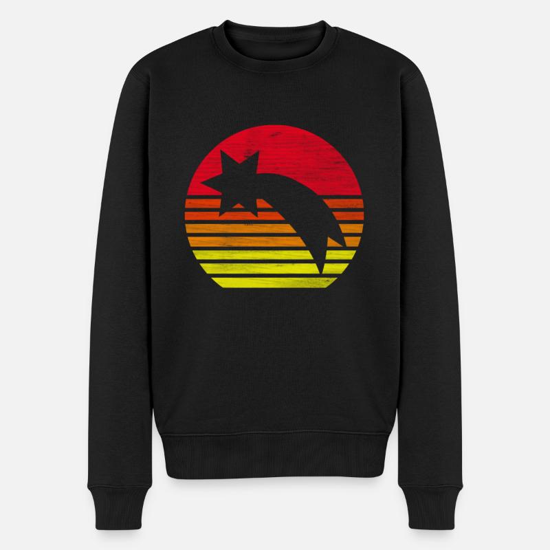 Retro Sternschnuppe Silhouette Geschenk - Männer Premium Bio Pullover - Schwarz