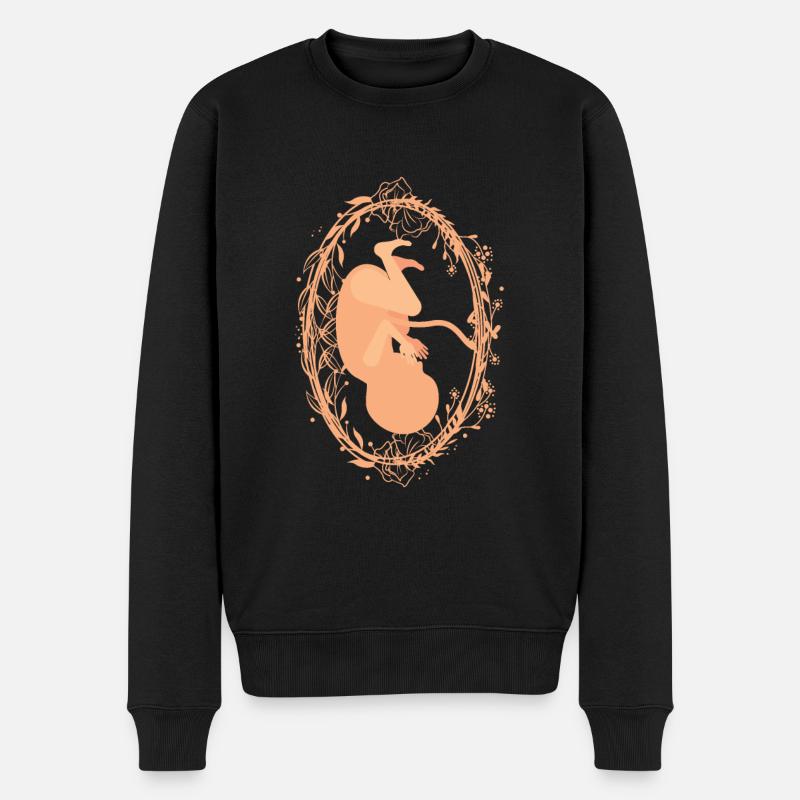 Doula Baby schwanger Hebamme Geburtshilfe - Männer Premium Bio Pullover - Schwarz