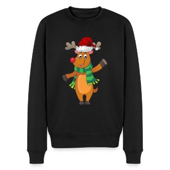 Rudolph the Red-Nosed Reindeer Naughty Christmas - Männer Premium Bio Pullover - Schwarz - Vorne - Nico (187cm)