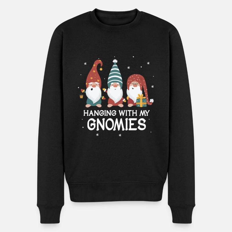 Lustige Weihnachtszwerge Weihnachtsmann Gnom - Männer Premium Bio Pullover - Schwarz