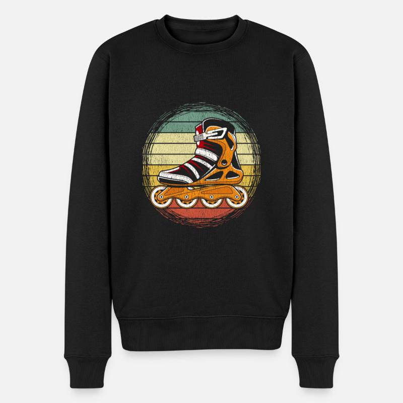 Vintage Inline Skating Rollschuh Sport - Männer Premium Bio Pullover - Schwarz