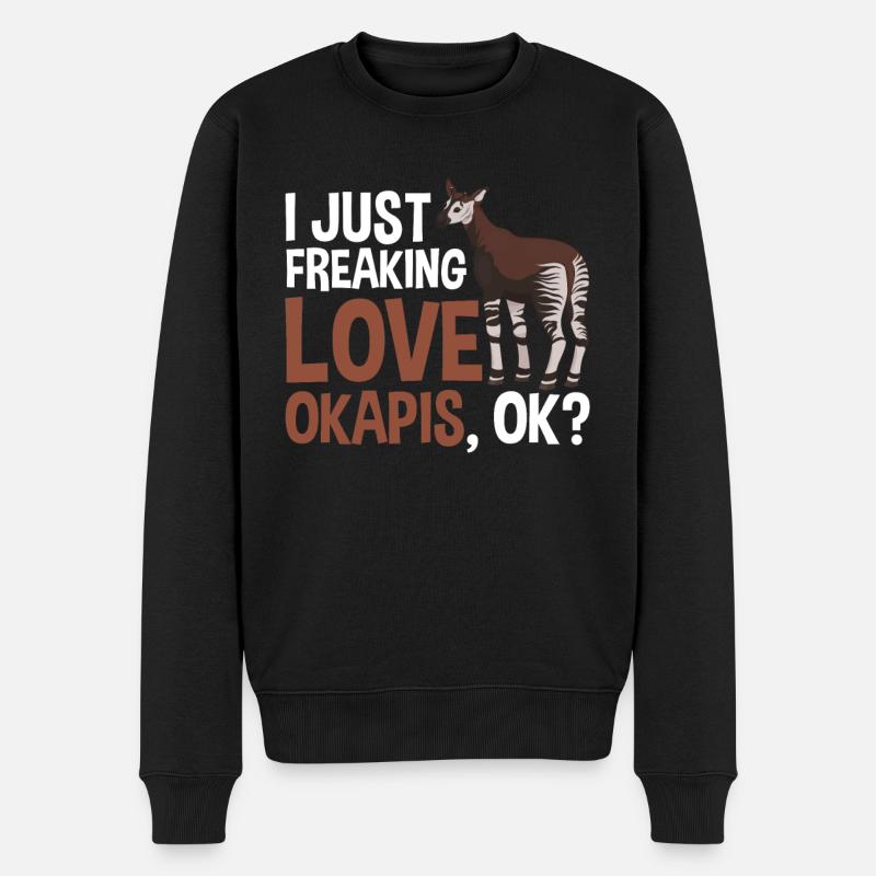 Fan de girafes de la forêt du zoo de Kinde - Pull Premium bio Homme - noir