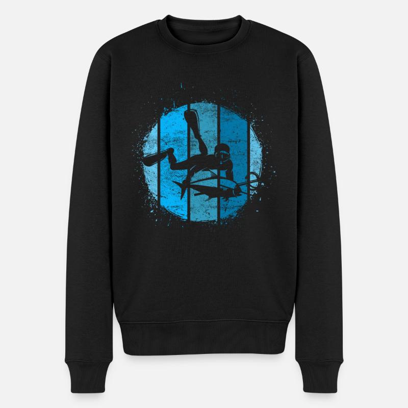 Apnéiste sous-marin de l'océan - Pull Premium bio Homme - noir