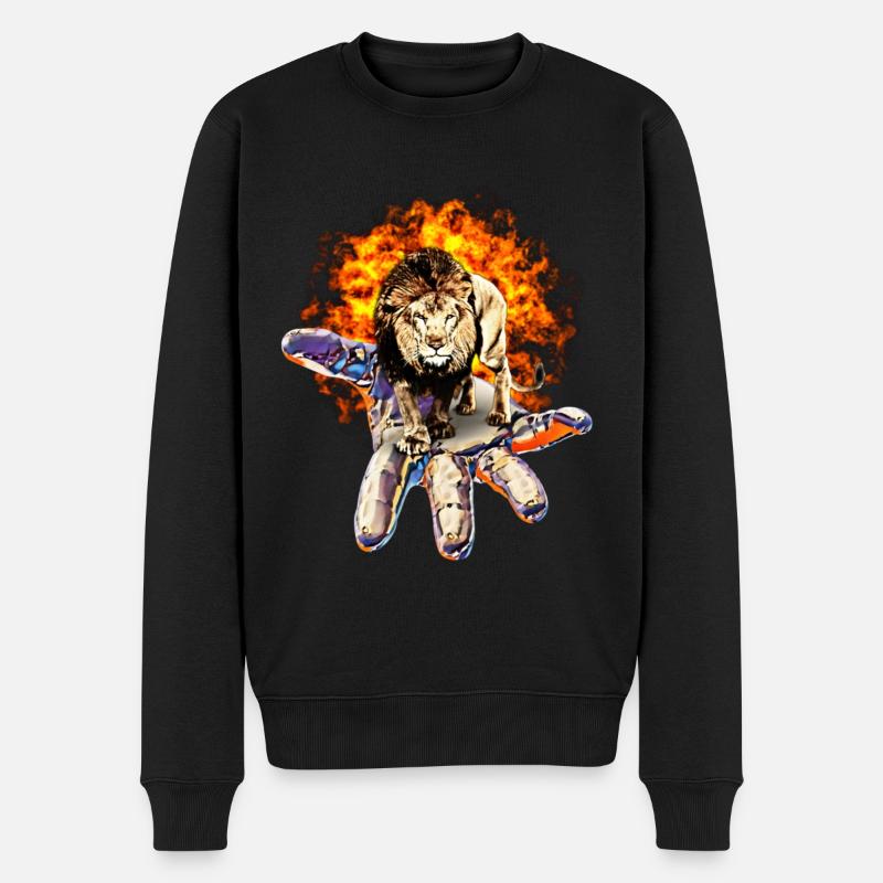 Lion - Pull Premium bio Homme - noir