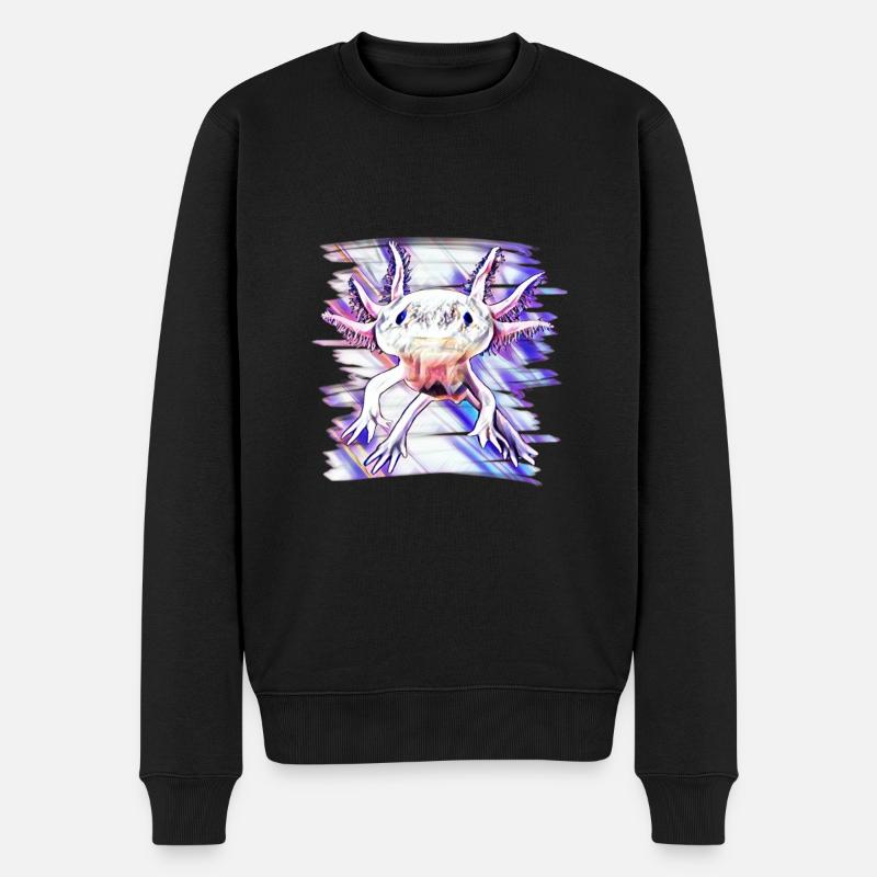 Axolotl - Männer Premium Bio Pullover - Schwarz