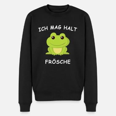 Frosch Frösche Comic Amphibien Emote Geschenk - Männer Premium Bio Pullover - Schwarz