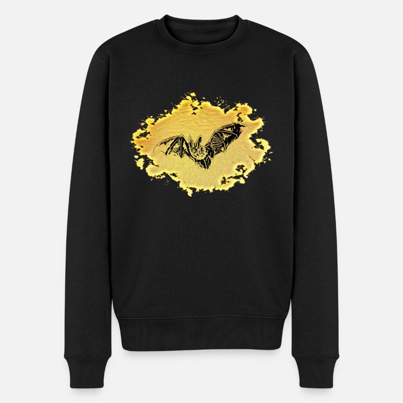 Fledermaus - Männer Premium Bio Pullover - Schwarz