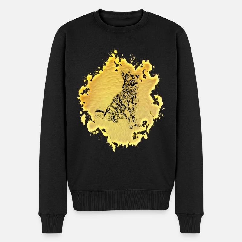 Schäferhund - Männer Premium Bio Pullover - Schwarz