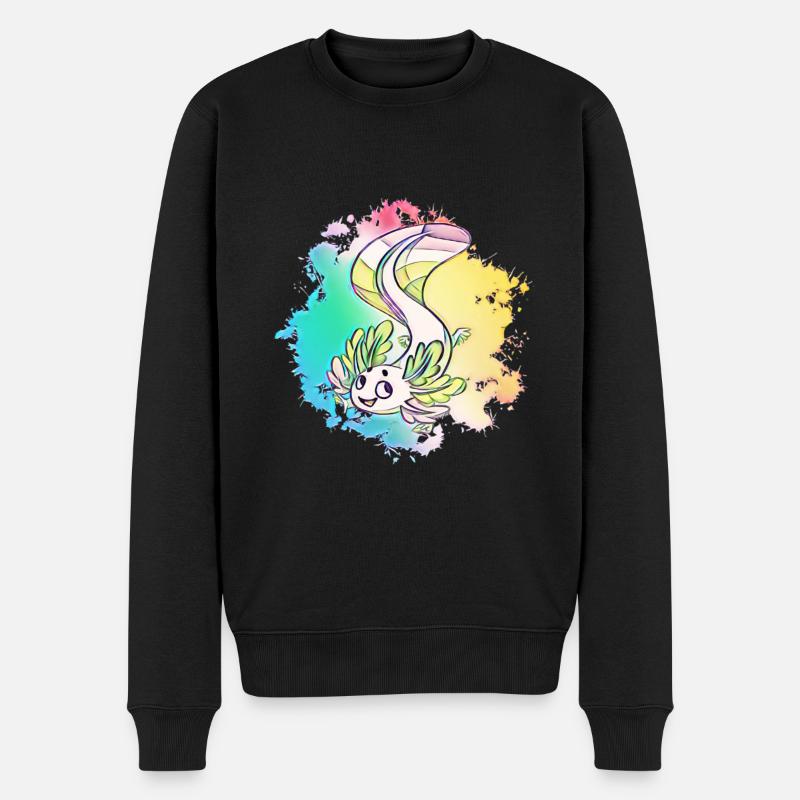 Axolotl - Männer Premium Bio Pullover - Schwarz