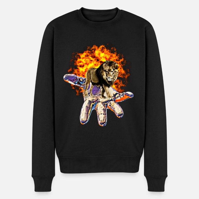 Lion - Pull Premium bio Homme - noir
