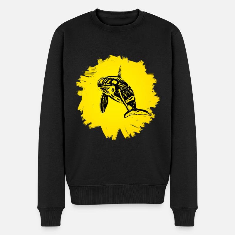 Orca - Männer Premium Bio Pullover - Schwarz