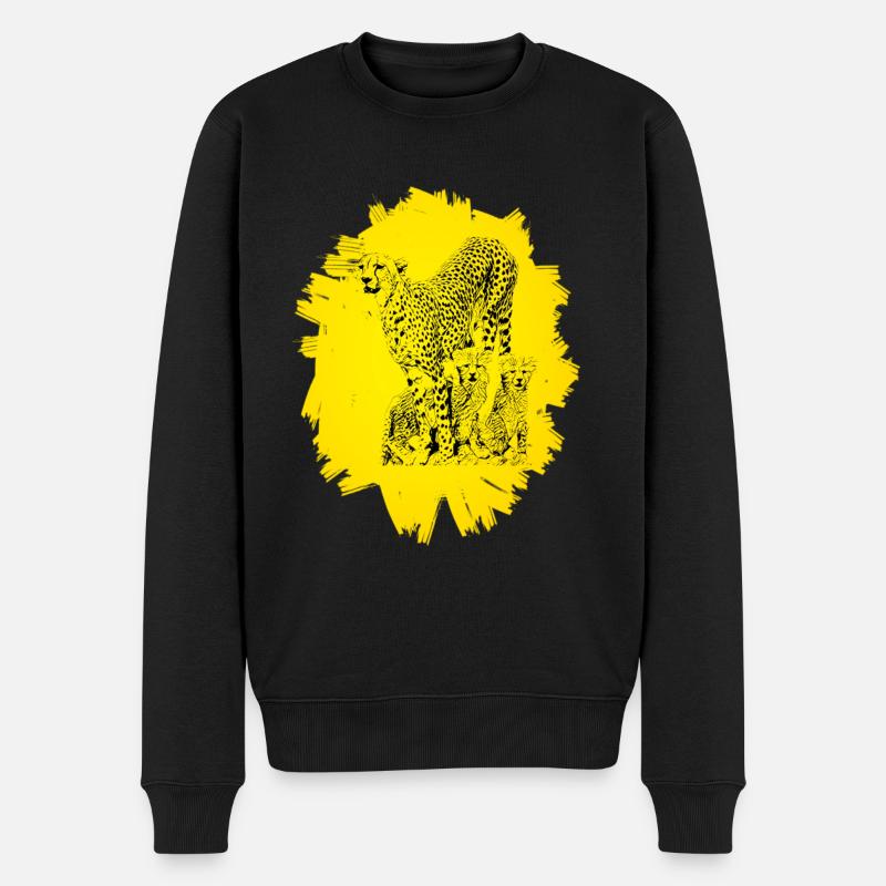 Geparden - Männer Premium Bio Pullover - Schwarz