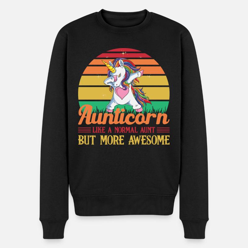 Aunticorn - Wie normale Tante bloß Toller - Männer Premium Bio Pullover - Schwarz