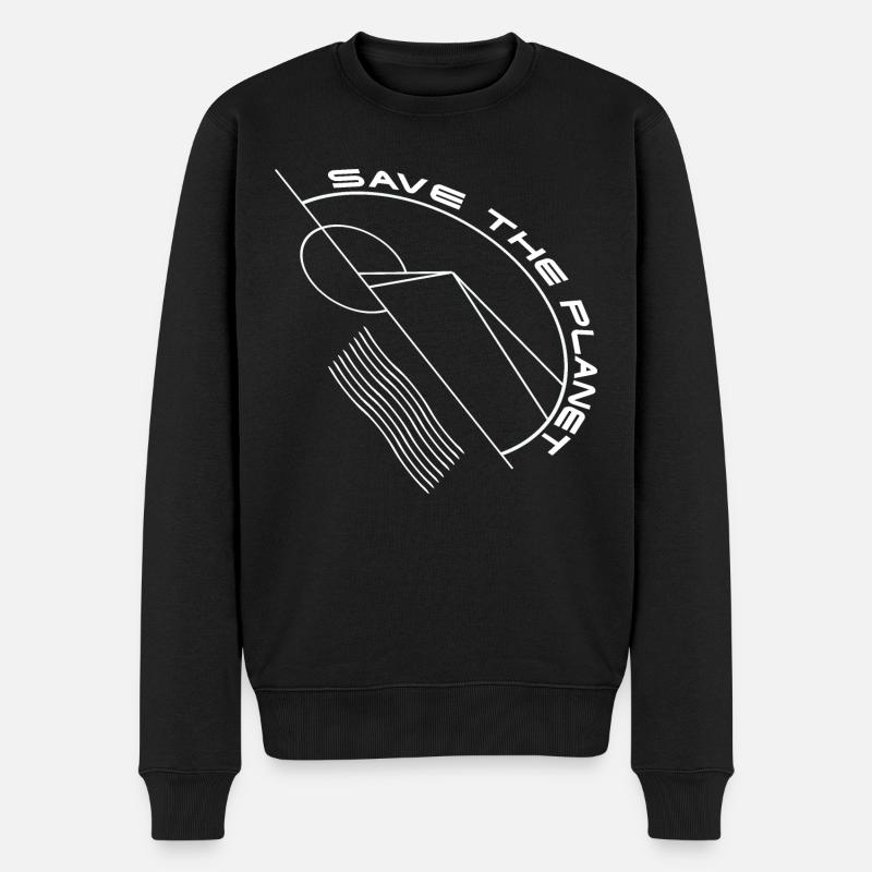 Save the Planet Design - Männer Premium Bio Pullover - Schwarz