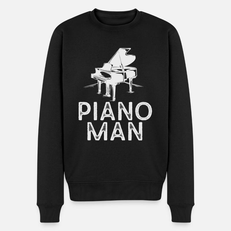 Klavierlehrer Musikalisch Instrument Komponist - Männer Premium Bio Pullover - Schwarz
