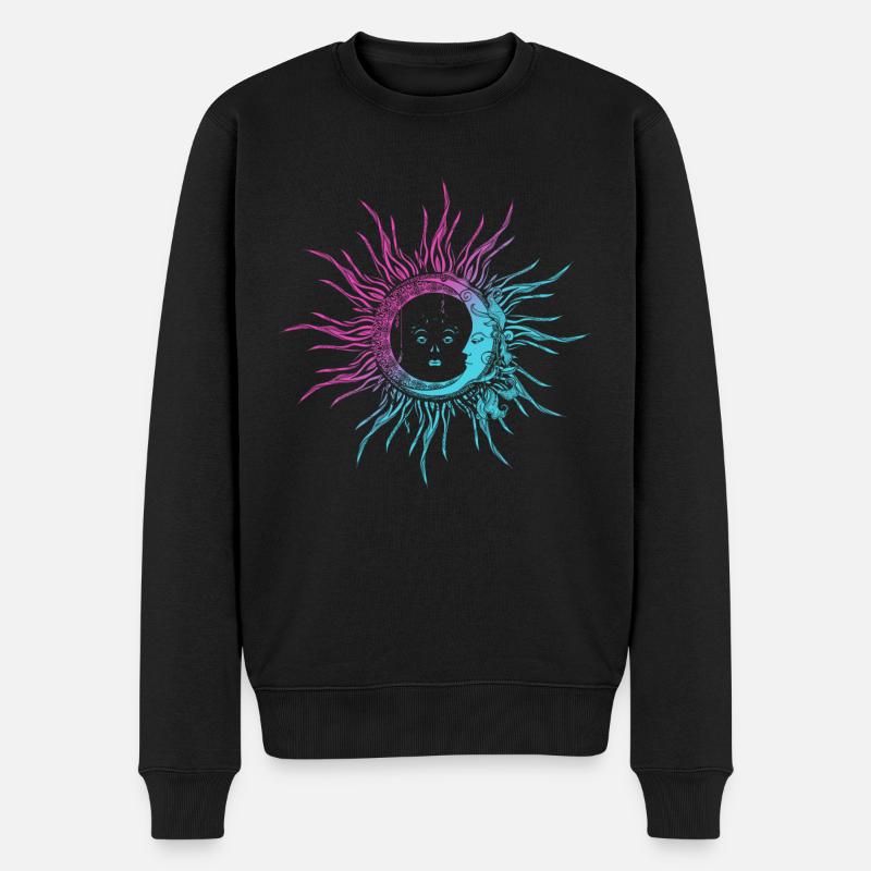 Spiritualité Lune et Soleil Illustration - Pull Premium bio Homme - noir