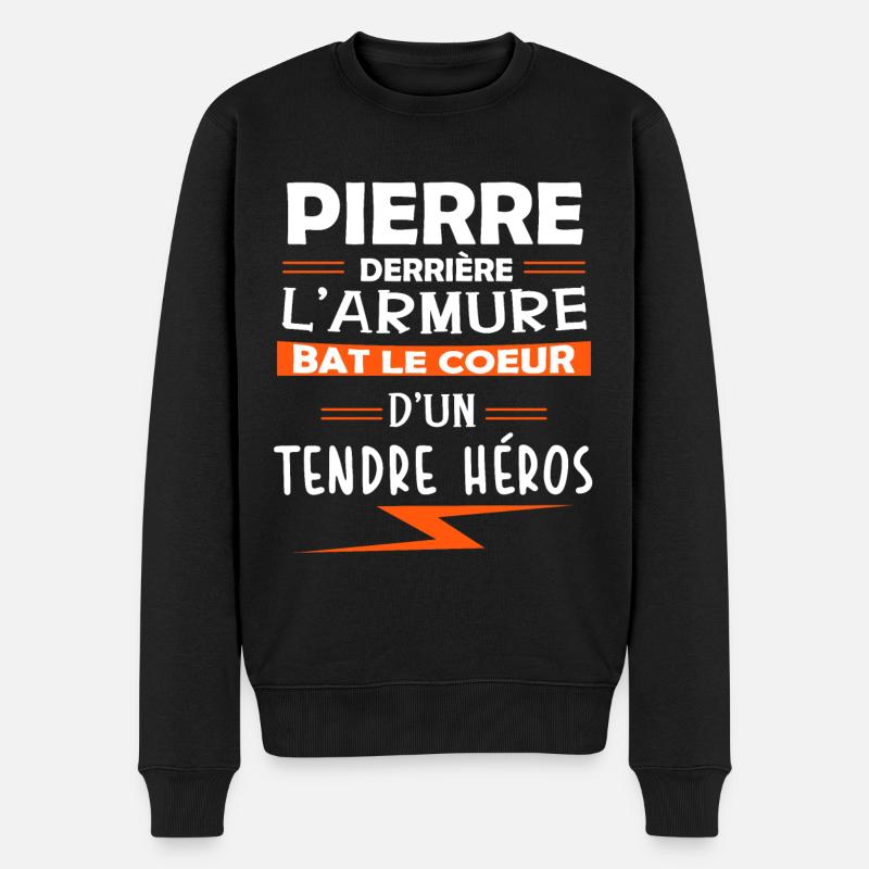 Pierre - Meilleur - Prénom - Humour - Cadeau - Pull Premium bio Homme - noir