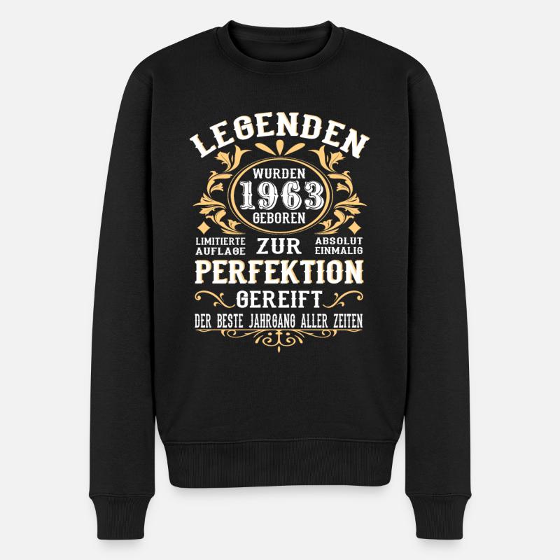 1963 Die Geburt einer Legende Geburtstag Geschenk - Männer Premium Bio Pullover - Schwarz