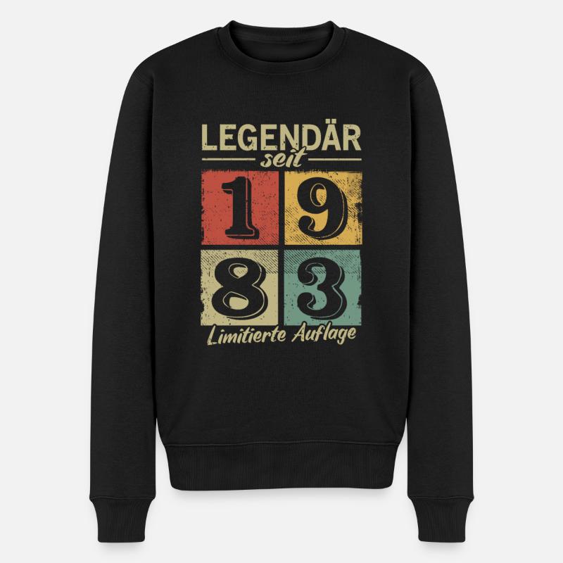 Legendär seit 1983 - Geburtsjahr 1983 vintage - Männer Premium Bio Pullover - Schwarz