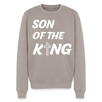 Jesus Christus König Christentum Spruch Geschenk - Männer Premium Bio Pullover - Taupe - Vorne - Nico (187cm)
