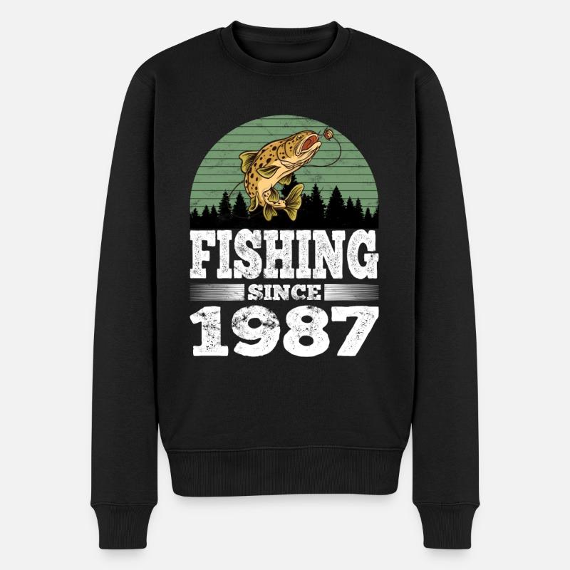 Pêche depuis 1987 - Pull Premium bio Homme - noir