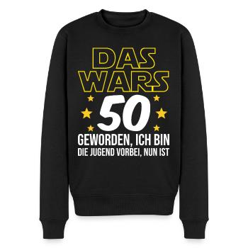 50. Geburtstag Das Wars Mit Der Jugend fünfzig - Männer Premium Bio Pullover - Schwarz - Vorne - Nico (187cm)