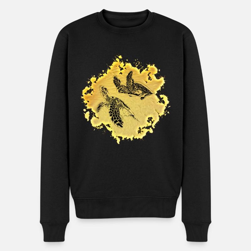 Schildkröten - Männer Premium Bio Pullover - Schwarz