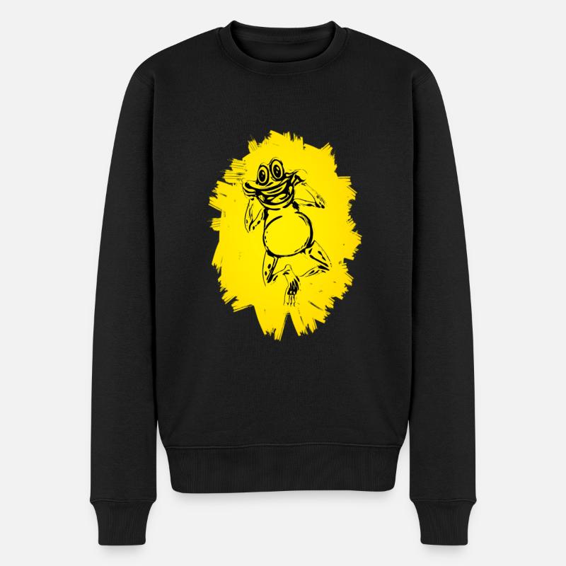 Frosch - Männer Premium Bio Pullover - Schwarz