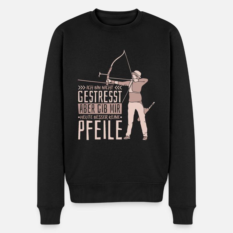 Archer Archery Archery Arrow - Men's Premium Organic Jumper - black