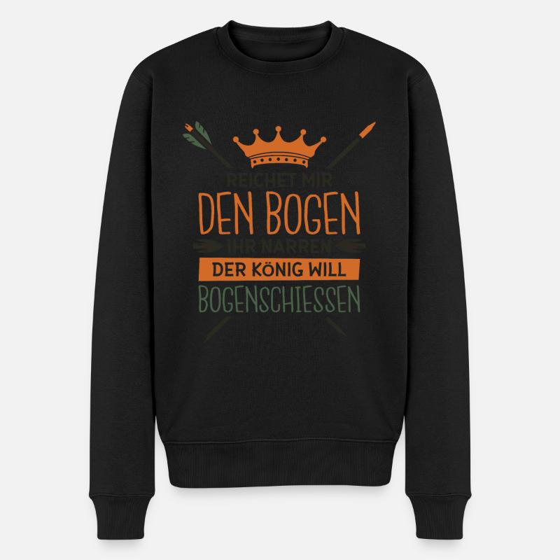 Bogen Bogensport Bogenschießen Bogenschütze - Männer Premium Bio Pullover - Schwarz
