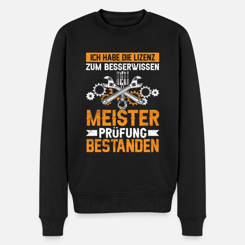 Meisterprüfung bestanden - Männer Premium Bio Pullover - Schwarz